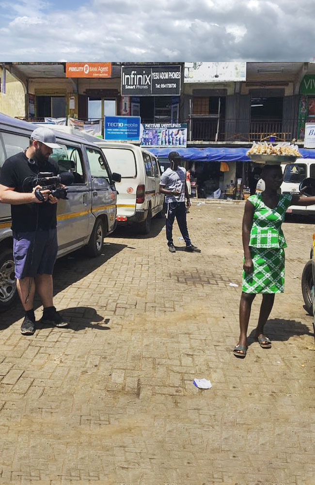 Matt Wareham filming in Ghana